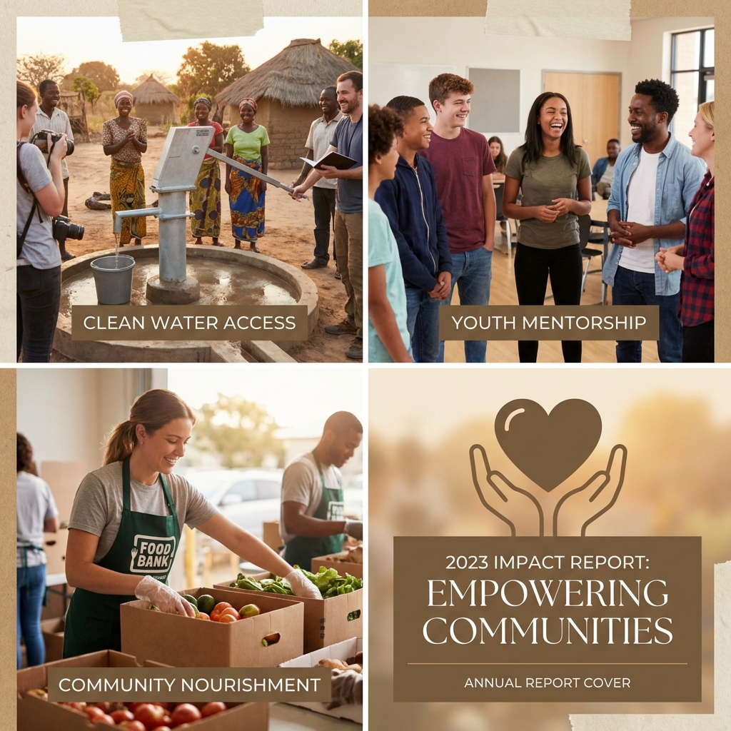 Collage de imágenes para ONGs generado por IA.